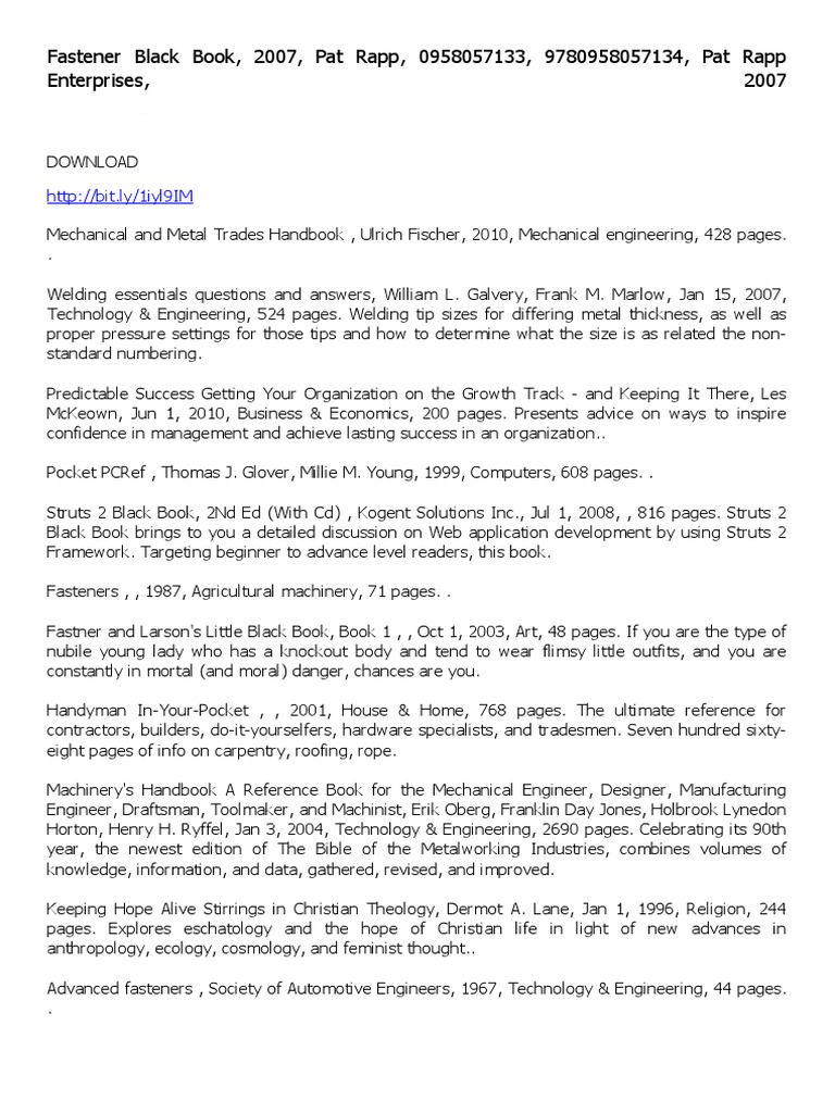 Fastener Black Book PDF