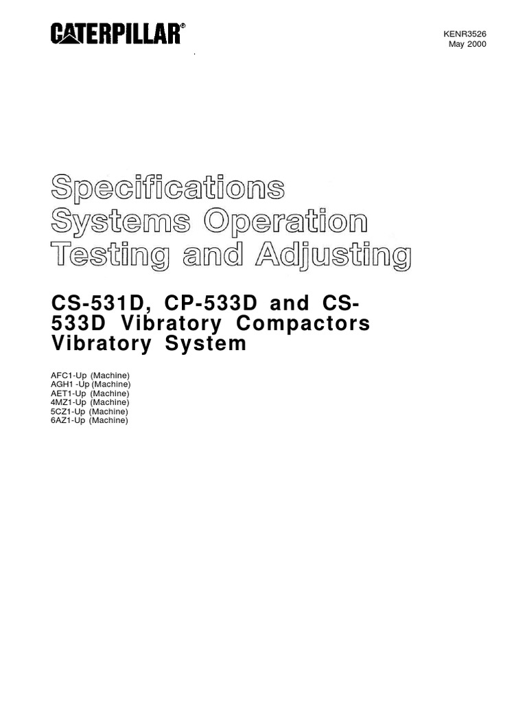 Specifications Systems Operation Testing and Adjusting - CS-531D, CP ...