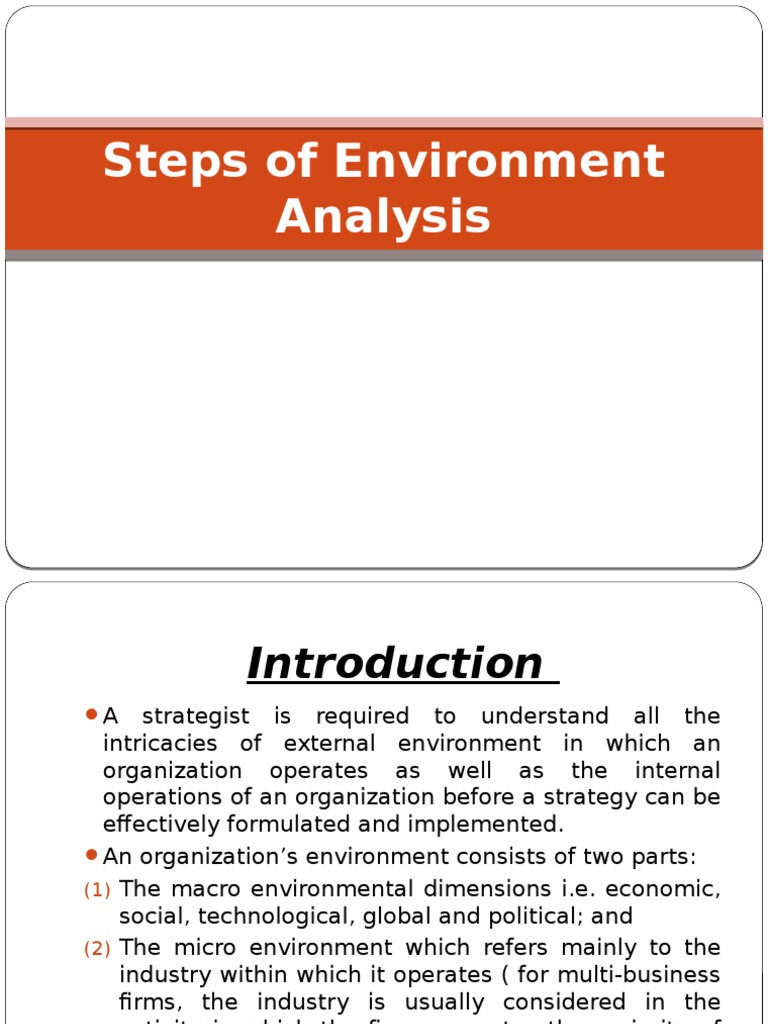 Four Steps of Environmental Analysis | PDF | Forecasting | Strategic ...