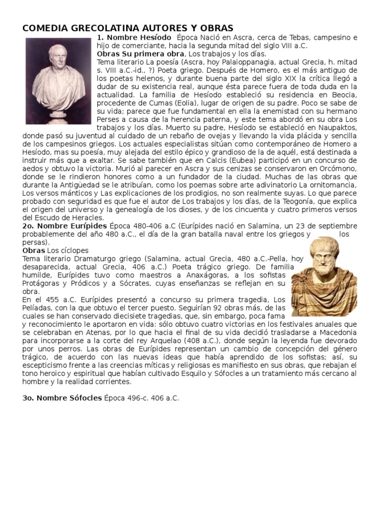 Comedia Grecolatina Autores y Obras 2015 Esquilo