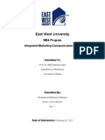 East West University: MBA Program Integrated Marketing Communication (IMC)