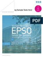 Verbal Reasoning Sample Tests Vol.2: EU EPSO Tests Series