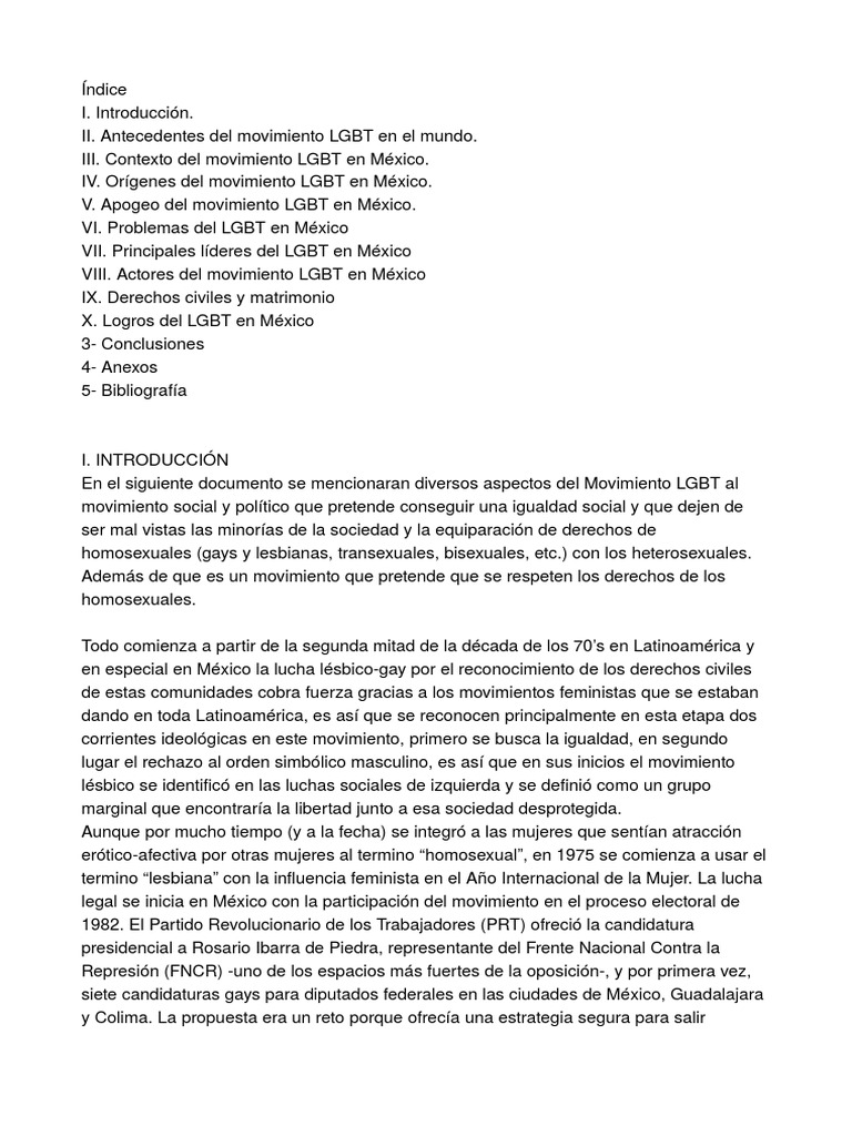 Historia y logros del movimiento LGBT en México | PDF | LGBT | Estudios ...