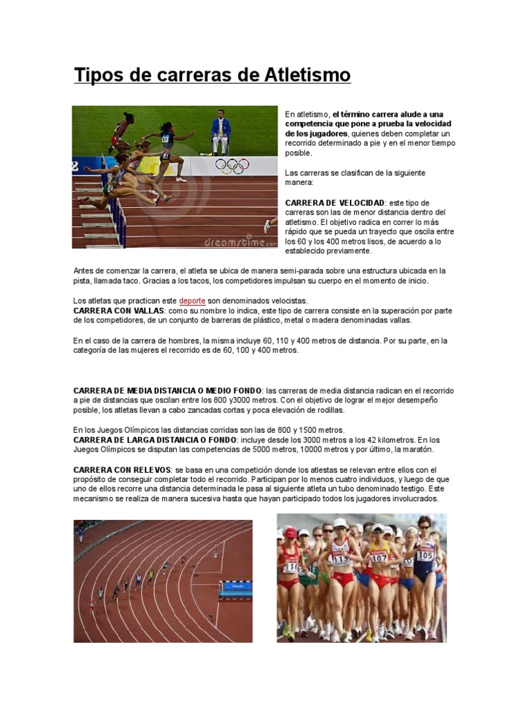Tipos de Carreras en Atletismo | PDF
