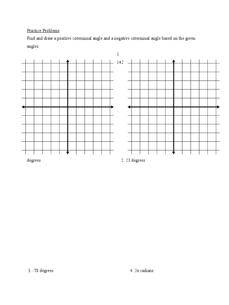Coterminal Angle Practice Problems | PDF | Teaching Methods & Materials ...