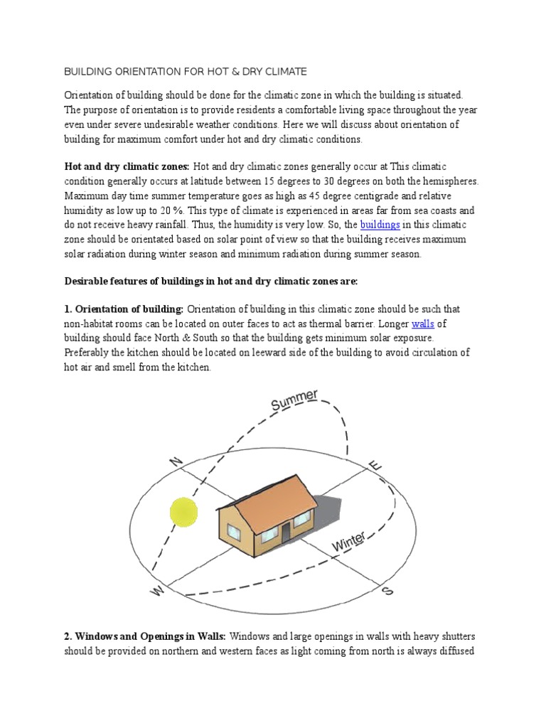 Building Orientation in Hot & Dry Climates | PDF | Building Insulation ...