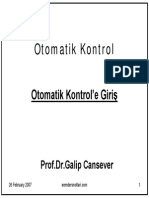 Otomatik Kontrol - Eemdersnotlari - Com - Prof - Dr.galip Cansever Ders Notu
