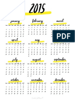 2015 Calendar Printable PDF