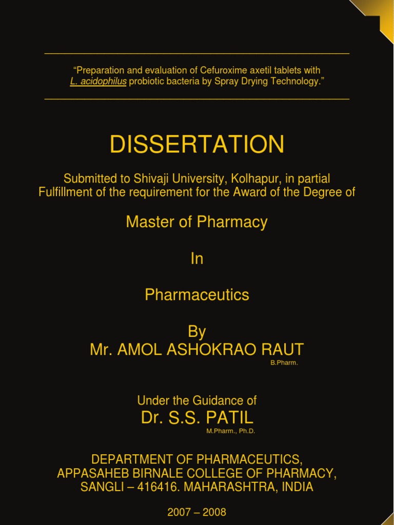 M pharm pharmaceutics thesis ppt picture