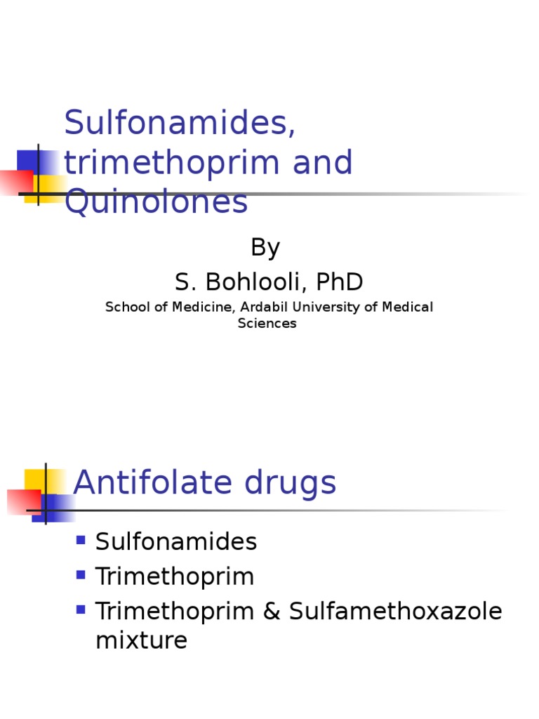 Sulfonamides Trimethoprim and Quinolones PDF Diseases And Disorders