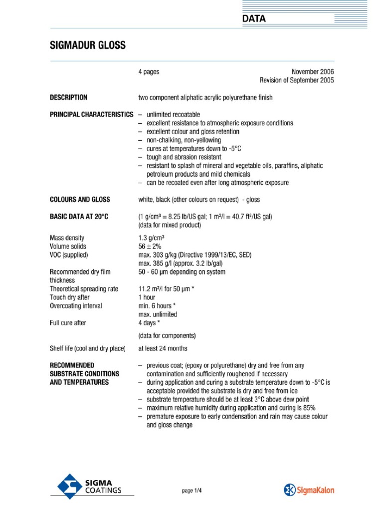Data Sheet Sigmadur Gloss PDF
