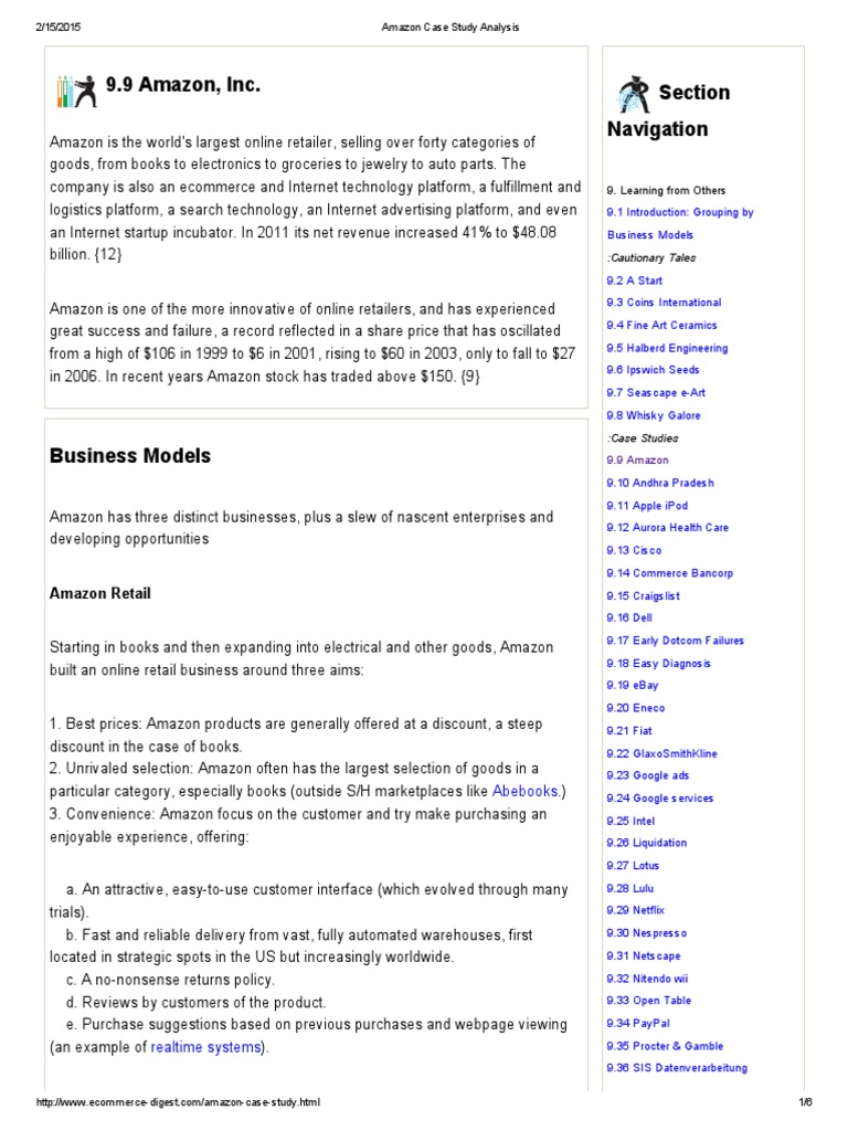 Amazon Case Study Analysis Amazon  Services