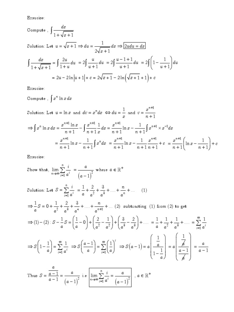 Exercises FonT Latex PDF Determinant Logarithm