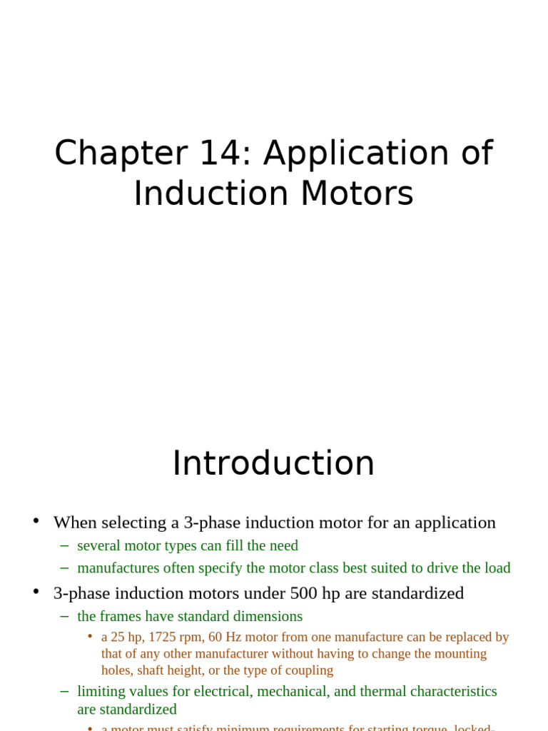 Induction Motor Applications Overview | PDF | Electric Motor | Force