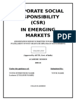 Dissertation Report On Corporate Social Responsibility in Emerging Markets1