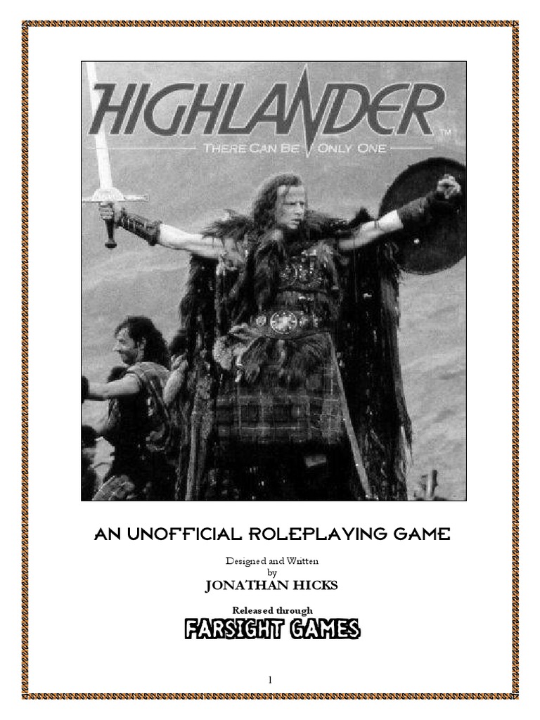 Unofficial Highlander RPG | PDF | Swordsmanship | Leisure