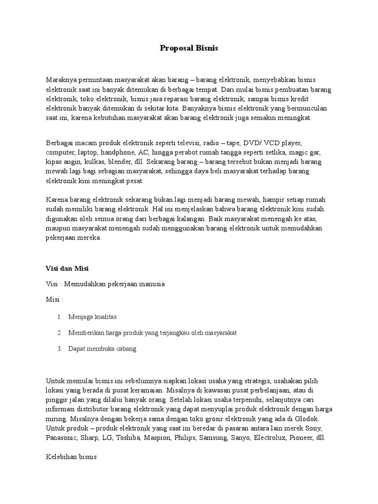 Proposal Bisnis Elektronik