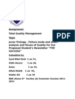 Assignment TQM by S Bilal Shahshifa Hareer Aziza Aftab and Haider Ali BBA 6TH