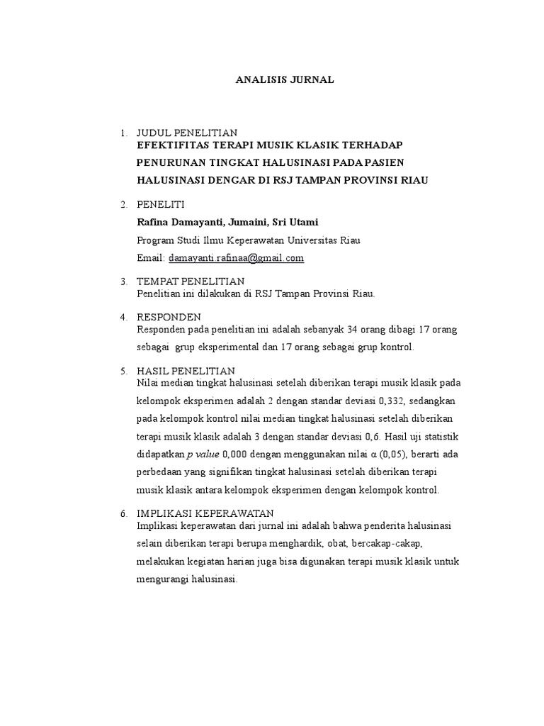 Analisis Jurnal Halusinasi Pdf