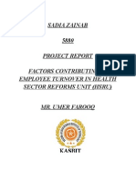 Sadia Zainab 5880 Project Report Factors Contributing in Employee Turnover in Health Sector Reforms Unit (Hsru)