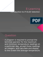 E-Learning: Introduction To IF-ELSE Selection