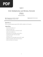 Lab 3 8-Bit Multiplication and Division, Factorial: Siddhartha (SC13B119) February, 01,2015