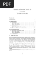 Dynamic Optimization: A Tool Kit: Manuel W Alti This Draft: September 2002