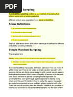 Some Definitions: Probability Sampling