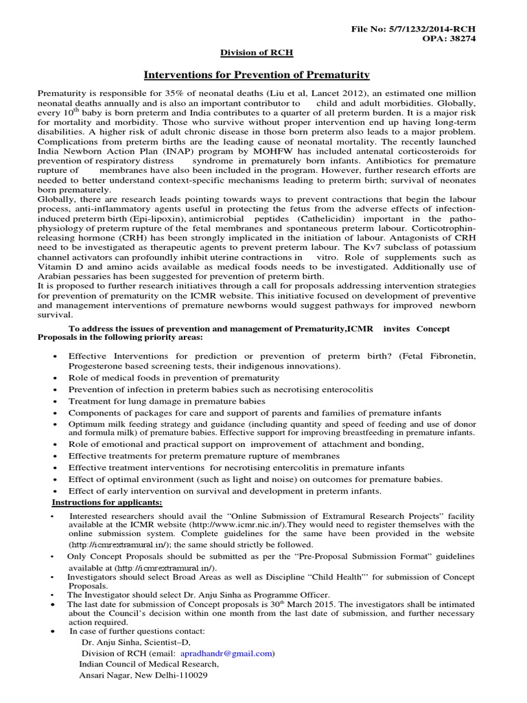 Interventions for Preventing Prematurity | PDF | Preterm Birth | Infants