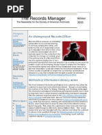 The Records Manager Newsletter Winter 2015