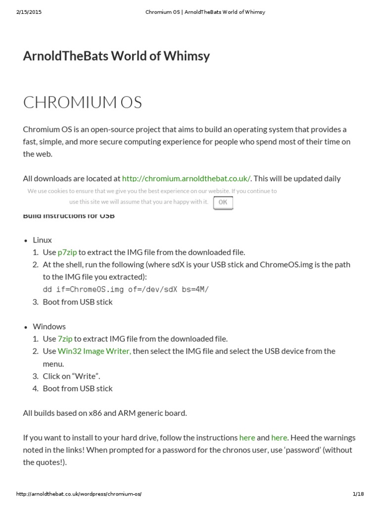 ArnoldTheBat's Chromium OS Builds Guide | PDF | Booting | Office Equipment