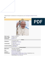Pope Francis: "Papa Francisco" Redirects Here. For The Sports Club, See