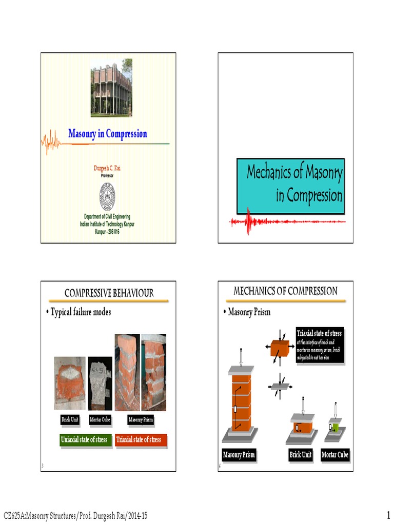 Mechanics of Masonry in Compression | PDF | Strength Of Materials ...