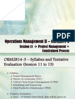 Operations Management II - ORM2B14-3: Session 11 Project Management + Constrained Process