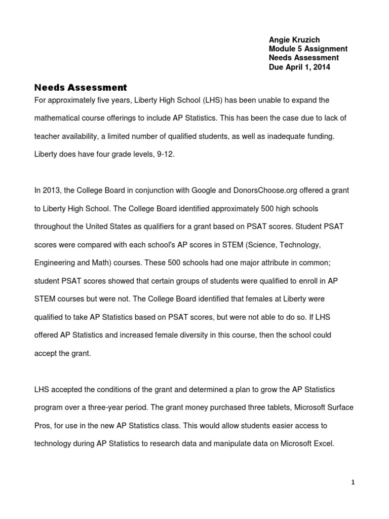 EdTech 551 Needs Assessment | PDF | Laptop | Science, Technology ...