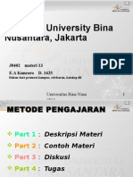 CASE: University Bina Nusantara, Jakarta: J0402 Materi 13 E.A Kuncoro D. 1425