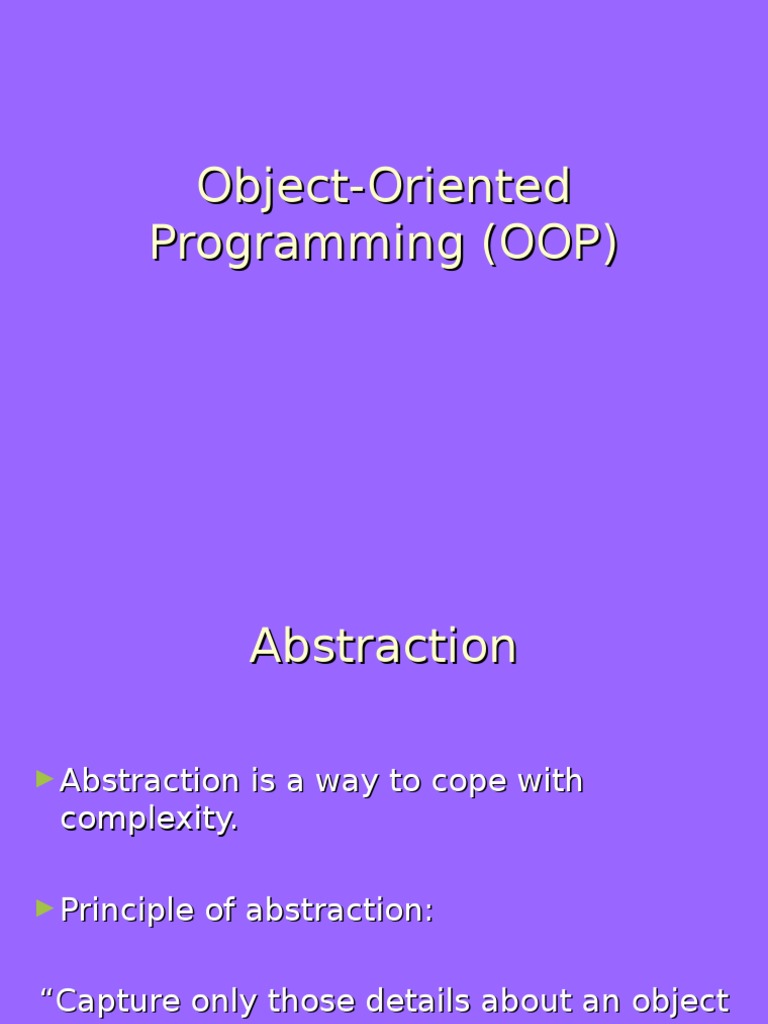 Understanding Abstraction in OOP | PDF | Inheritance (Object Oriented ...