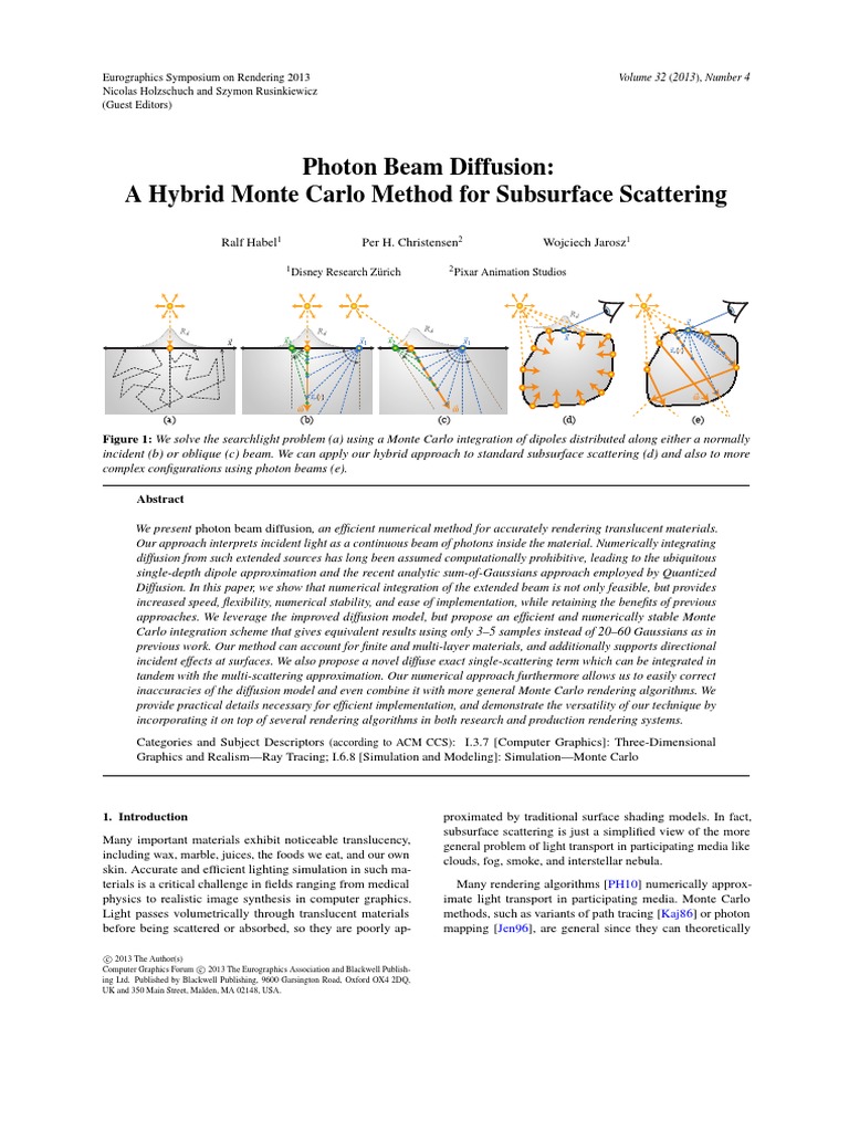 Photon Beam Diffusion for Rendering | PDF | Rendering (Computer ...