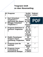 Senarai Program Unit Bimbingan Dan Kaunseling 2014