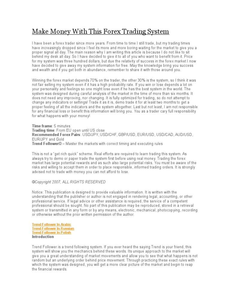 Make Money With This Forex Trading System | PDF | Market Trend ...