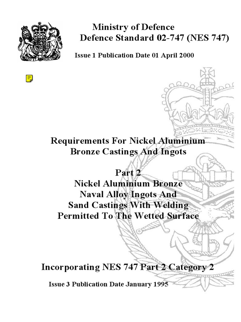 Moduk Def Stan 02747 Part 2 Nondestructive Testing Casting