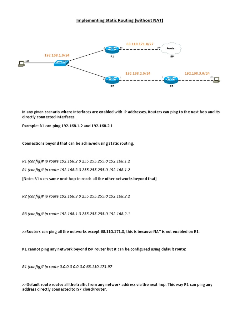 Static Routing Configuration Guide | PDF