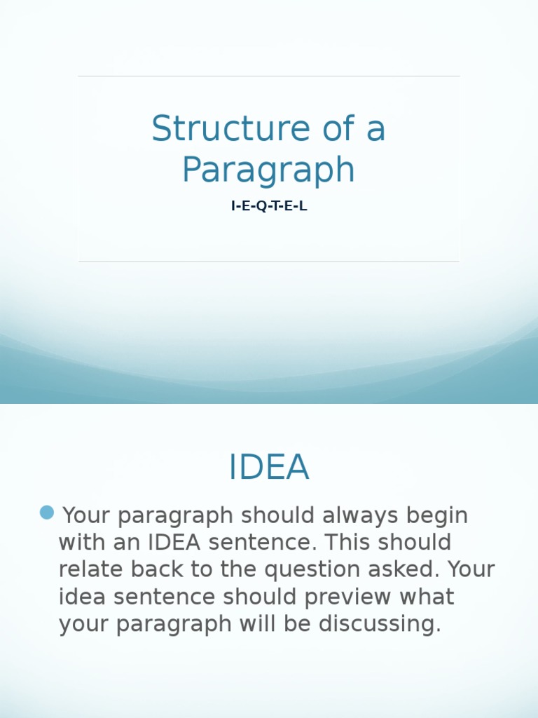 I-E-Q-T-E-L Paragraph Structure Guide | PDF