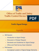 Traffic Signal Design Training Agenda and Responsibilities