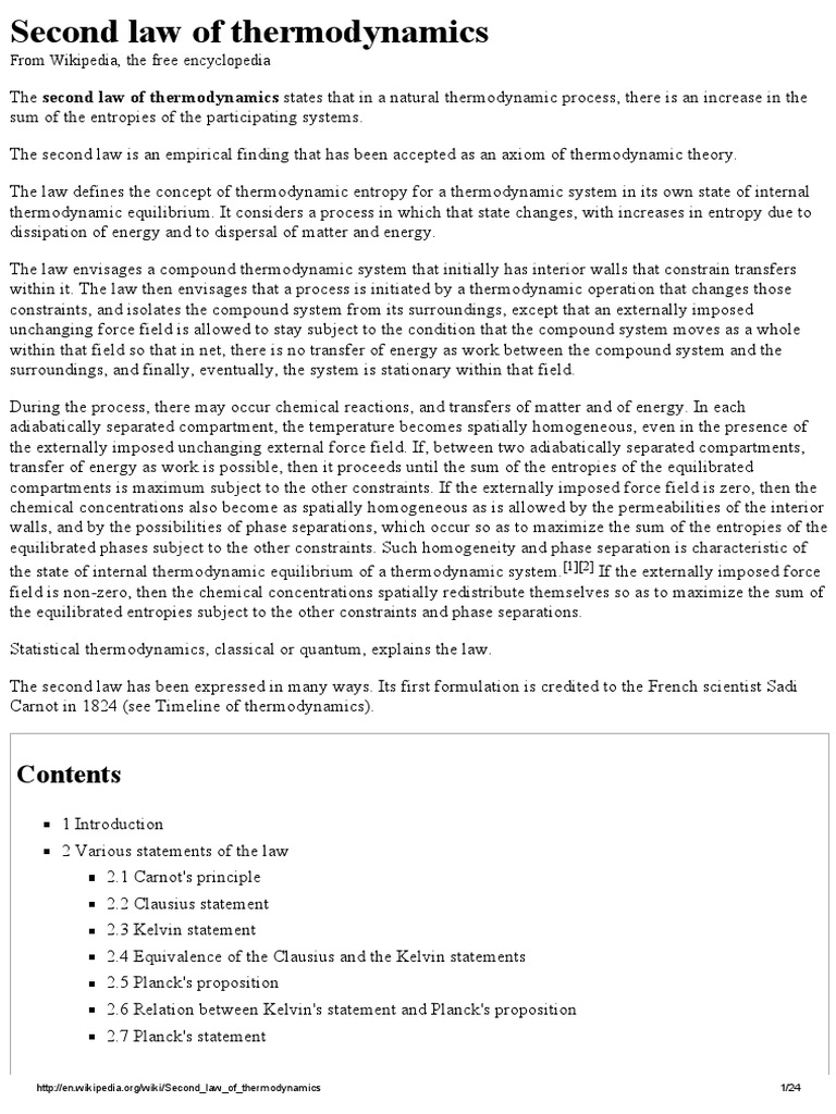 Second Law of Thermodynamics Explained | PDF | Second Law Of ...