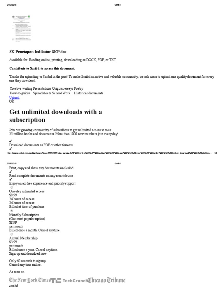 Scribd Document Access Plans Explained | PDF