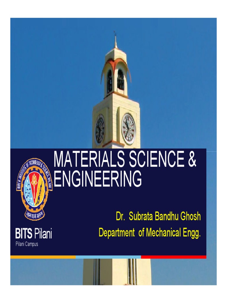 Materials Science & Materials Science & Engineering: BITS Pilani | PDF ...