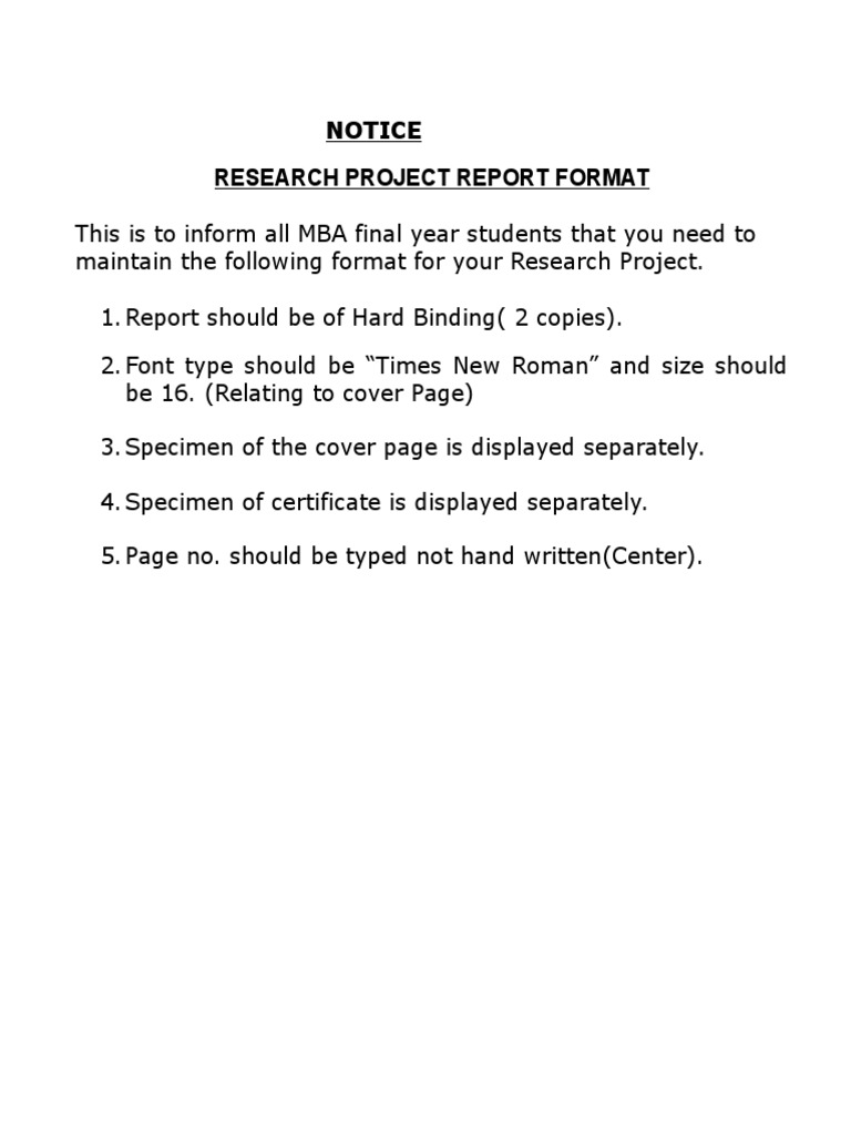 how to write a mba research report