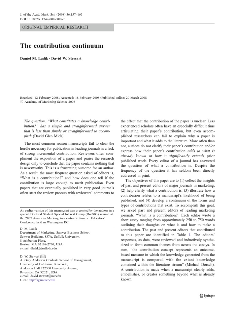 Understanding Research Contributions | PDF | Theory | Strategic Management