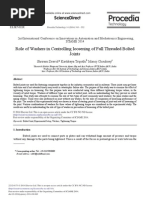 Role of Washers in Controlling Loosening of Full Threaded Bolted Joints